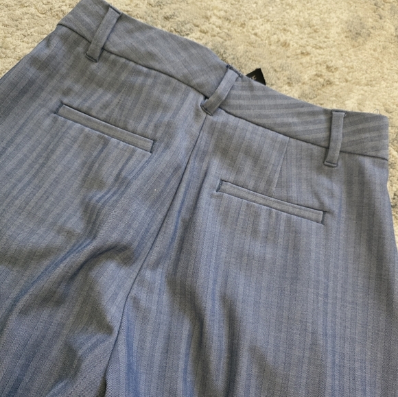 NWT Banana Republic Blue Striped Pants Size 2 Snatched Waist High Waisted - Picture 4 of 6
